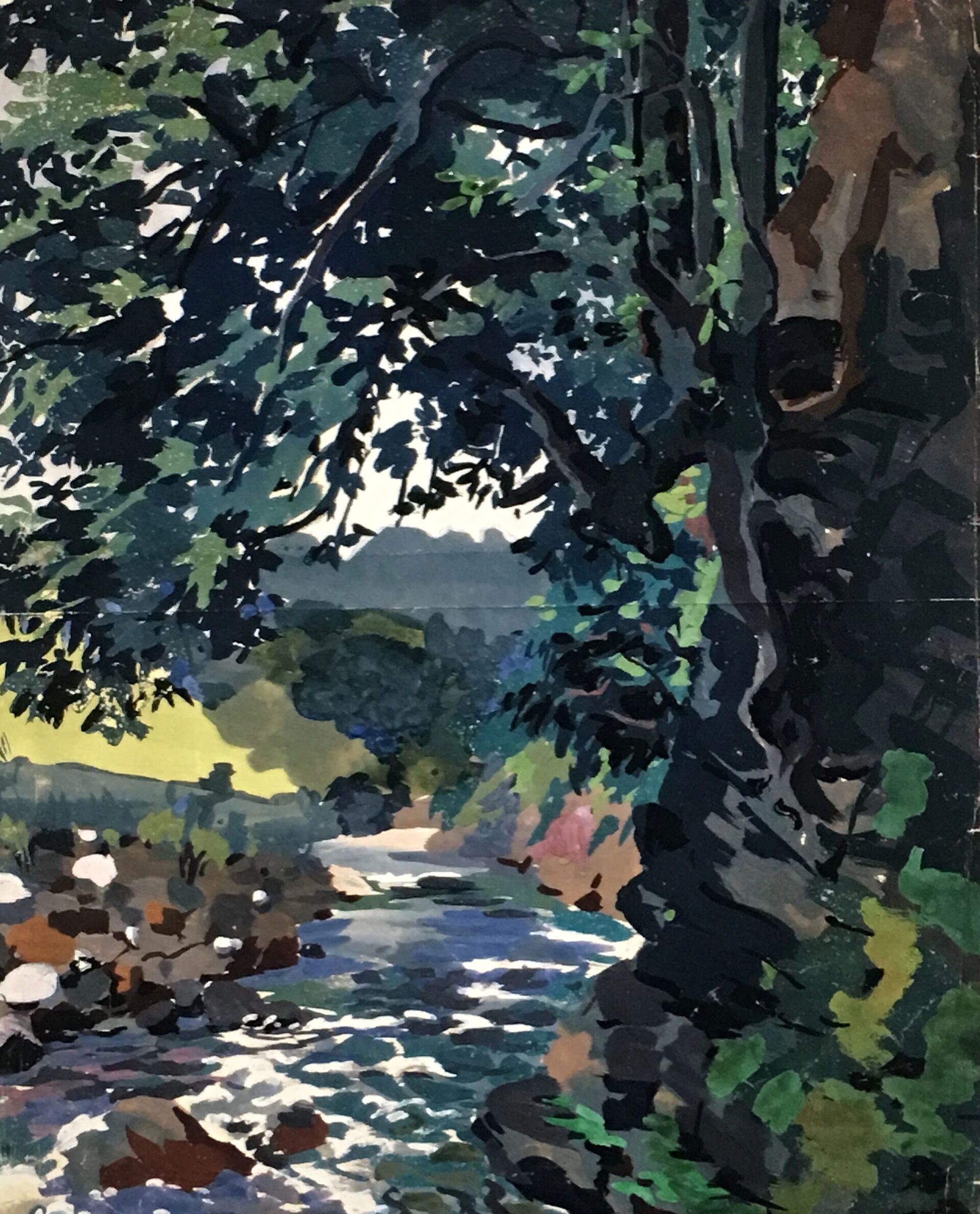 《金佛山下》纸本·水性材料